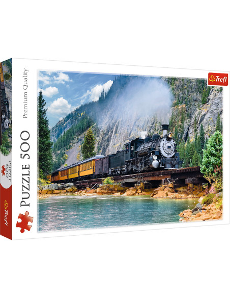 TR-37379,Puzzle Trefl 500 Tren Prin Munti