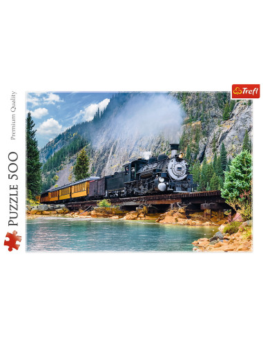 TR-37379,Puzzle Trefl 500 Tren Prin Munti