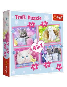 TR-34396,Puzzle Trefl 4in1 Pisicutele Dragalase