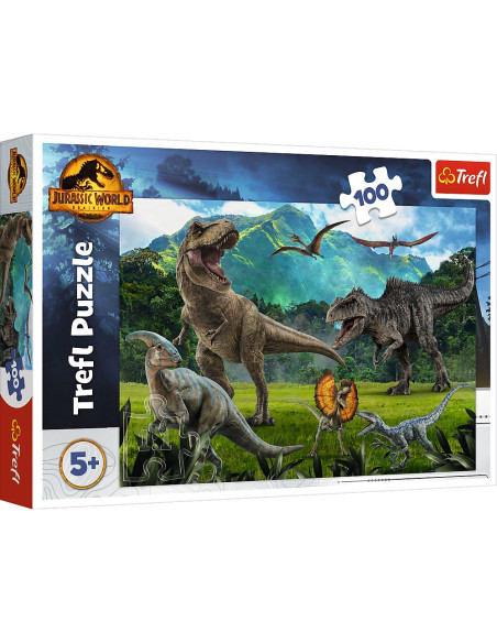TR-16441,Puzzle Trefl 100 Piese Jurassic World Lumea Dinozaurilor