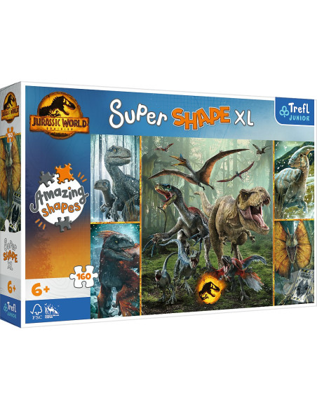 TR-50026,Puzzle Trefl Primo Super Shape Xxl 160 Jurassic World Dinozauri Neobisnuiti
