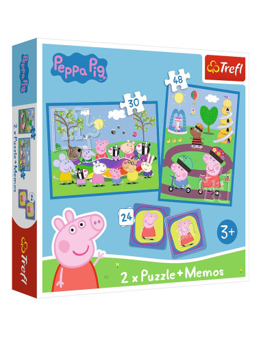 TR-93331,Puzzle Trefl 2in1 Memo Peppa Pig Momentele Fericite