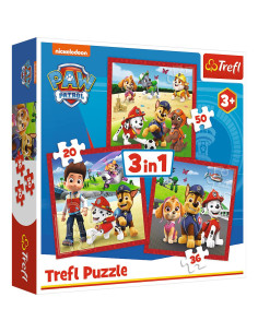 TR-34867,Puzzle Trefl 3in1 Patrula Catelusilor Catelusii Fericiti