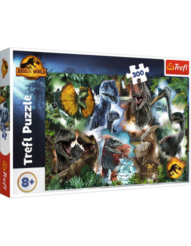 TR-23013,Puzzle Trefl 300 Jurrasic World Dinozaurii Favoriti