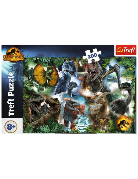 TR-23013,Puzzle Trefl 300 Jurrasic World Dinozaurii Favoriti