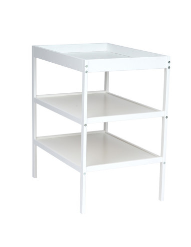 BN-QM-CHANGING_TABLE_WHITE,Qmini - Masuta de schimbat, Cu 2 polite pentru depozitare, Potrivita pentru saltelute de infasat de 7