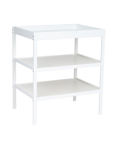 BN-QM-CHANGING_TABLE_WHITE,Qmini - Masuta de schimbat, Cu 2 polite pentru depozitare, Potrivita pentru saltelute de infasat de 7