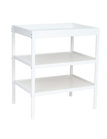 BN-QM-CHANGING_TABLE_WHITE,Qmini - Masuta de schimbat, Cu 2 polite pentru depozitare, Potrivita pentru saltelute de infasat de 7