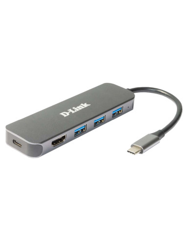 RY-DUB-2333,HUB extern D-LINK, porturi 3 x SuperSpeed USB 3.0, 1 x USB-C with data sync & power delivery up to 60W, 1 x HDMI 4k,