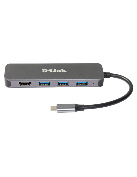RY-DUB-2333,HUB extern D-LINK, porturi 3 x SuperSpeed USB 3.0, 1 x USB-C with data sync & power delivery up to 60W, 1 x HDMI 4k,