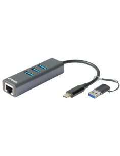 DUB-2332,ADAPTOR RETEA D-LINK, extern, USB-C, port RJ-45 Gigabit, 3 x USB SuperSpeed 3.0 port, adaptor USB-A inclus "DUB-2332"