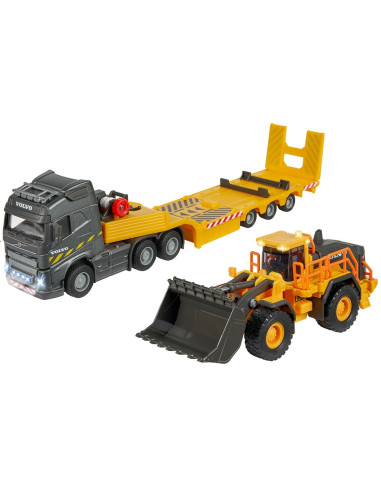S213726000,Camion Majorette Volvo cu remorca si buldozer