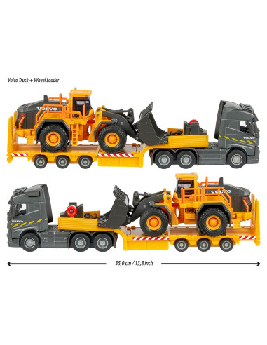 S213726000,Camion Majorette Volvo cu remorca si buldozer