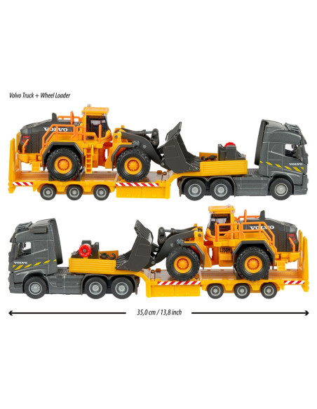 S213726000,Camion Majorette Volvo cu remorca si buldozer