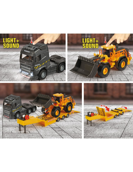 S213726000,Camion Majorette Volvo cu remorca si buldozer