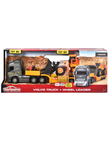 S213726000,Camion Majorette Volvo cu remorca si buldozer