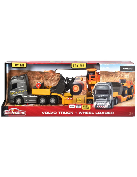 S213726000,Camion Majorette Volvo cu remorca si buldozer
