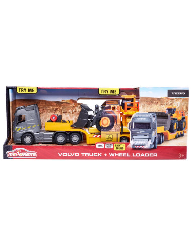 S213726000,Camion Majorette Volvo cu remorca si buldozer