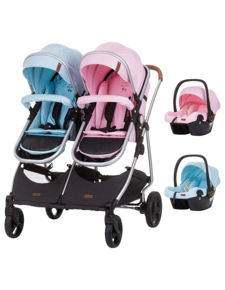 ST-KBDS02305RS,Carucior gemeni Chipolino Duo Smart 3 in 1 rose water sky