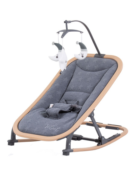 SHEVL02301GT,Scaunel balansoar Chipolino Velvet graphite wood