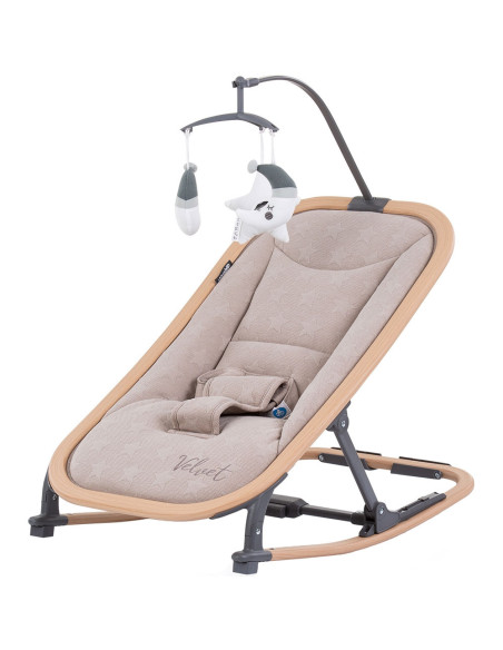 SHEVL02302SA,Scaunel balansoar Chipolino Velvet sand wood