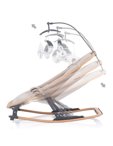 SHEVL02302SA,Scaunel balansoar Chipolino Velvet sand wood