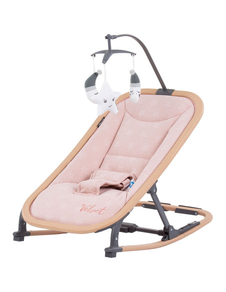SHEVL02305RW,Scaunel balansoar Chipolino Velvet rose water wood
