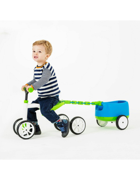 BN-CPQT01LIM,Tricicleta usoara RideOn Quadie cu remorca, Cu sa reglabila, Cu mic compartiment in sa, 3.8 Kg, Pentru 1 - 3 ani, C
