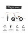 BN-CPCH01SIL,Bicicleta de echilibru usoara Charlie, Cu ghidon si sa reglabile, Greutate 2.5 Kg, Cu roti din spuma EVA, 10 inch, 