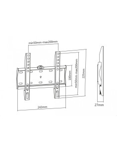 SUPSTV001,SUPORT de perete Superior, pt 1 TV/monitor plat, diagonala compatibila 23-42 inch, VESA compatibil max 200×200, max 30 2