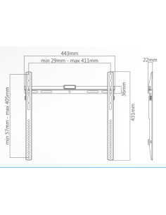 SUPSTV002,SUPORT de perete Superior, pt 1 TV/monitor plat, diagonala compatibila 32-55 inch, boloboc inclus, VESA compatibil max 2