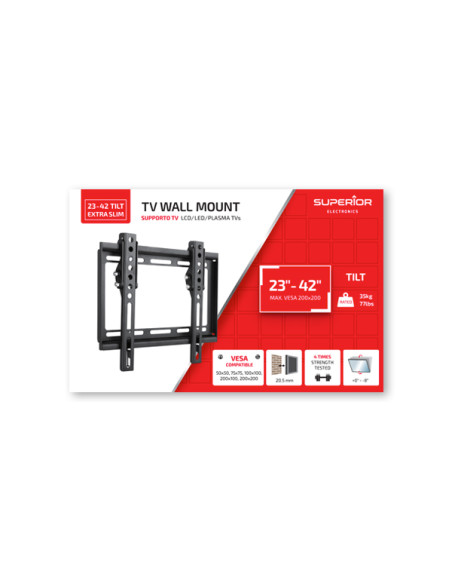 SUPSTV008,SUPORT de perete Superior, pt 1 TV/monitor plat, diagonala compatibila 23-42 inch, unghi reglabil 8 grade, VESA compat SUPSTV008,SUPORT de perete Superior, pt 1 TV/monitor plat, diagonala compatibila 23-42 inch, unghi reglabil 8 grade, VESA compat