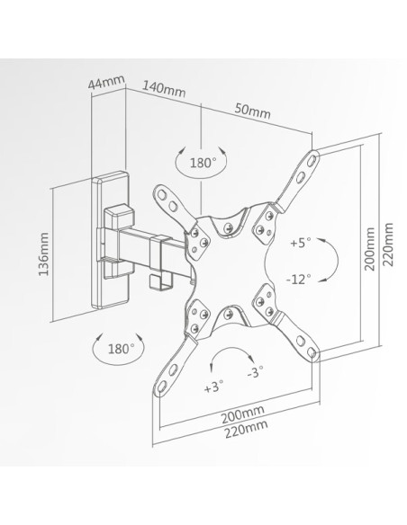 SUPSTV009,SUPORT de perete Superior, pt 1 TV/monitor plat, diagonala compatibila 13-42 inch, unghi reglabil sus-jos si stanga-dr SUPSTV009,SUPORT de perete Superior, pt 1 TV/monitor plat, diagonala compatibila 13-42 inch, unghi reglabil sus-jos si stanga-dr