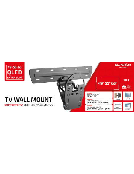SUPSTV014,SUPORT de perete Superior, pt 1 TV/monitor plat QLED Samsung, extra slim, diagonala compatibila 49-65 inch, unghi regl SUPSTV014,SUPORT de perete Superior, pt 1 TV/monitor plat QLED Samsung, extra slim, diagonala compatibila 49-65 inch, unghi regl