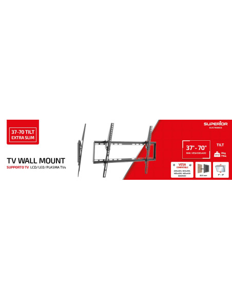 SUPSTV015,SUPORT de perete Superior, pt 1 TV/monitor plat, diagonala compatibila 37-70 inch, unghi reglabil 8 grade, VESA compat SUPSTV015,SUPORT de perete Superior, pt 1 TV/monitor plat, diagonala compatibila 37-70 inch, unghi reglabil 8 grade, VESA compat