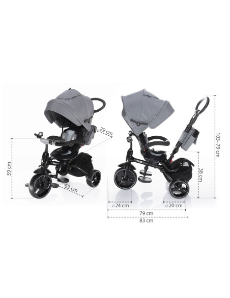 BS-41443,ZOPA - Tricicleta 6 moduri de utilizare Citi Trike Foggy Grey
