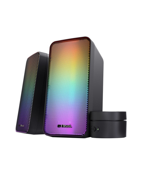TR-24587,Trust GXT 611 WEZZ 2.0 Speaker Set LED Remote control wired Controls on/off, volume control, right Connection type wire