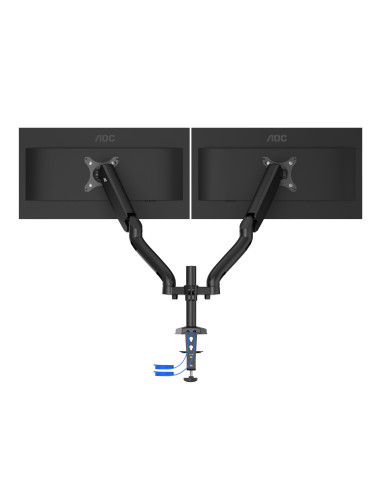 AD110DX,Brat sustinere AD110DX AOC 2 monitoare cu dimensiune maxima 27", fixare de birou, pivot 360gr, raza larga de inclinare, 