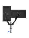 AD110DX,Brat sustinere AD110DX AOC 2 monitoare cu dimensiune maxima 27", fixare de birou, pivot 360gr, raza larga de inclinare,