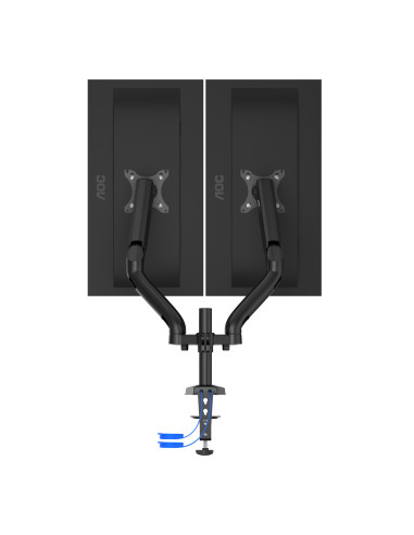 AD110DX,Brat sustinere AD110DX AOC 2 monitoare cu dimensiune maxima 27", fixare de birou, pivot 360gr, raza larga de inclinare, 