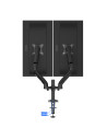 AD110DX,Brat sustinere AD110DX AOC 2 monitoare cu dimensiune maxima 27", fixare de birou, pivot 360gr, raza larga de inclinare,