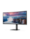 CU34V5C/BK,Monitor AOC V5 CU34V5C, 86,4 cm (34"), 3440 x 1440 Pixel, Wide Quad HD, LED, 1 ms, Negru