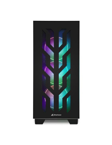 ELITE SHARK CA300T,Carcasa Sharkoon Elite Shark CA300T ATX, 8 sloturi de expansiune, 2x panouri tempered glass, 3x ventilatoare 