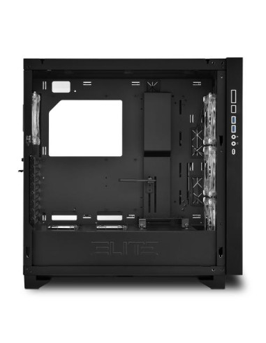 ELITE SHARK CA300H,Carcasa Sharkoon Elite Shark CA300H ATX, 8 sloturi de expansiune, 2x panouri tempered glass, 3x ventilatoare 