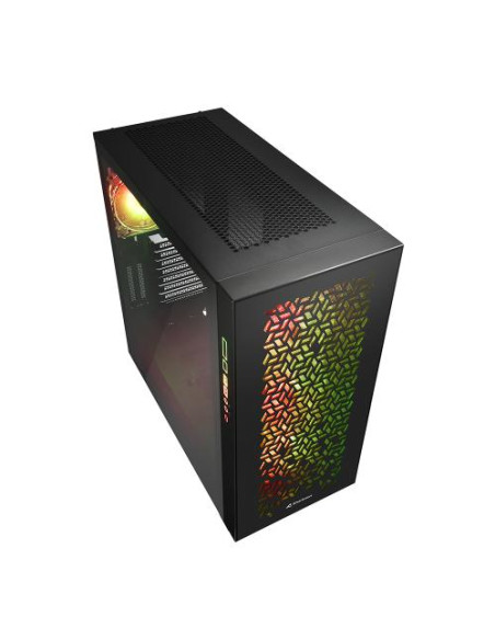 ELITE SHARK CA300H,Carcasa Sharkoon Elite Shark CA300H ATX, 8 sloturi de expansiune, 2x panouri tempered glass, 3x ventilatoare 