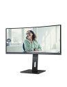 CU34P3CV,Monitor AOC CU34P3CV, 86,4 cm (34"), 3440 x 1440 Pixel, UltraWide Quad HD, LED, 4 ms, Negru