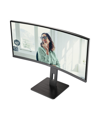 CU34P3CV,Monitor AOC CU34P3CV, 86,4 cm (34"), 3440 x 1440 Pixel, UltraWide Quad HD, LED, 4 ms, Negru