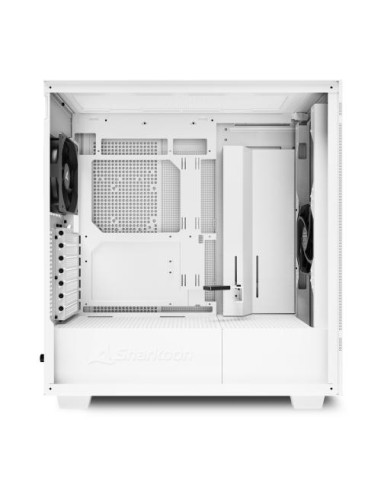 REBEL C50 WHITE,Carcasa Sharkoon Rebel C50 WHITE MID Tower, Panou lateral din metal, 7 sloturi de expansiune, 3x 3.5" drive bays