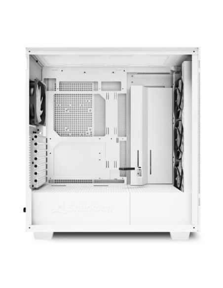 REBEL C50 W RGB,Carcasa Sharkoon Rebel C50 RGB WHITE MID Tower, Panou lateral din metal, 7 sloturi de expansiune, 3x 3.5" drive 