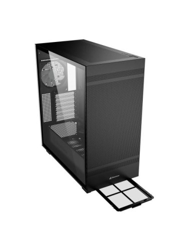 REBEL C50 B RGB,Carcasa Sharkoon Rebel C50 RGB Black MID Tower, Panou lateral din metal, sloturi de expansiune, 3x 3.5" drive ba
